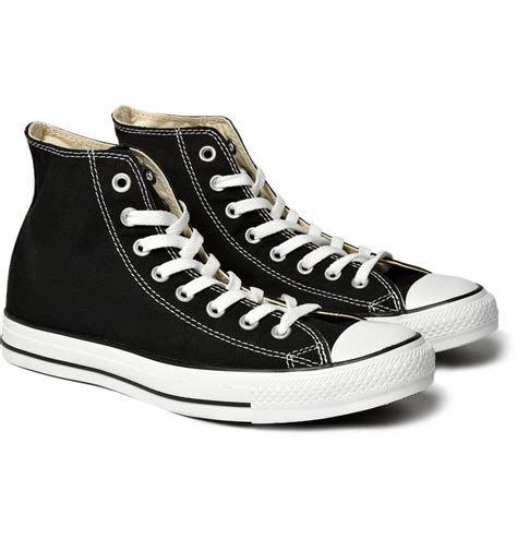 black canvas high top sneakers